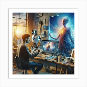 Man Working In His Studio Art Print