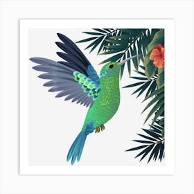 Hummingbird Flower Tree Funny Bird Lover Art Print