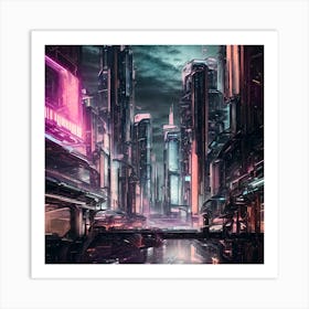 Futuristic City 1 Art Print