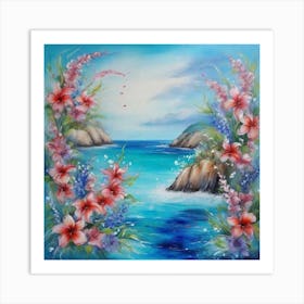 Flowers By The Sea 2 Art Print