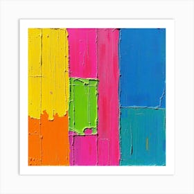 A Textured Acrylic Painting With Vertical Strokes Art Print