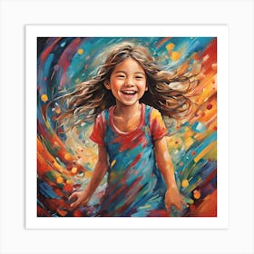 Happy Little Girl Art Print