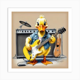 Duck With Guitar 6 Art Print