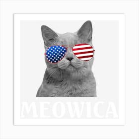 Hot Trend Cat 4th Of July Meowica Merica Men Usa Art Print