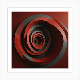 Abstract Red Spiral 3 Art Print