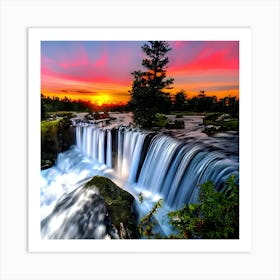 Sunset At The Falls Art Print