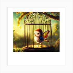 Bird In A Cage Art Print