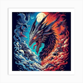 Dragons In The Sky Art Print