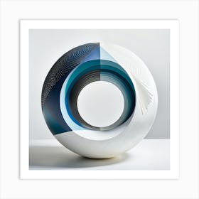 Circle Of Blue And White Art Print