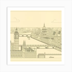 London Map Minimal Line Painting(3) Art Print