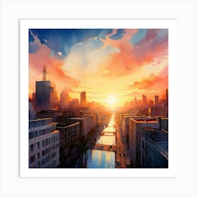 Sunset City Art Print