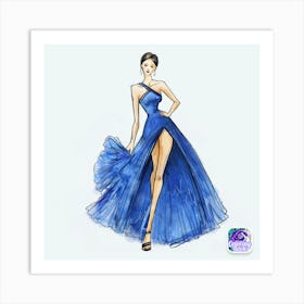 Blue Dress 1 Art Print