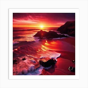 Sunset On The Beach 699 Art Print