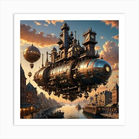 Steampunk City 1 Art Print