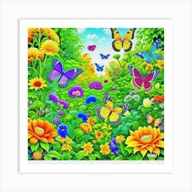 Butterfly Garden Art Print