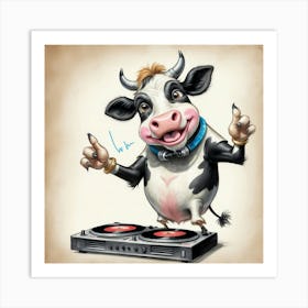 Cow Dj 5 Art Print