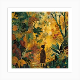 Girl In The Jungle 1 Art Print