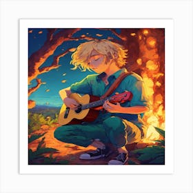 Boy With A Guitar Art Print