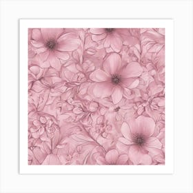 Pink Flowers 1 Art Print