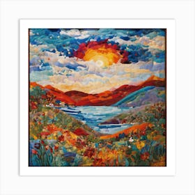 Sunset On The Lake Art Print