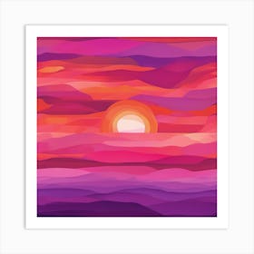 Abstract Sunset 3 Art Print