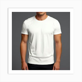 Mock Up Tshirt Blank Plain Cotton Unprinted Simple Minimalist Canvas Customizable Basic (30) Art Print