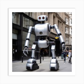 Robot On The Street 7 Art Print