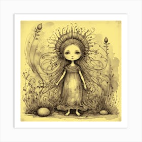 Little Girl In The Forest Art Print