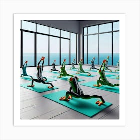 Yoga Frogs Art Print