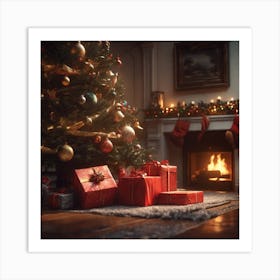 Christmas Tree In The Living Room 80 Art Print