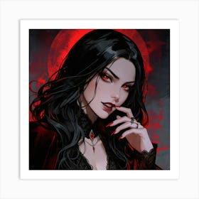 Sexy Vampire Girl Art Print