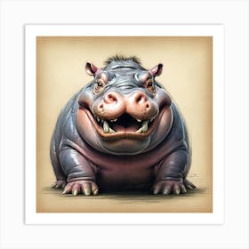 Hippo 20 Art Print