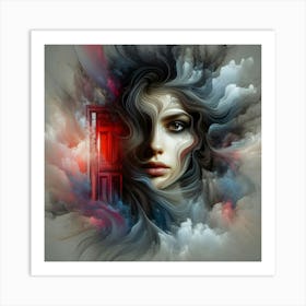 Woman In The Clouds Art Print