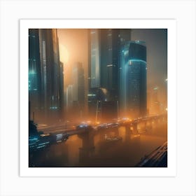 Futuristic Cityscape 2 Art Print