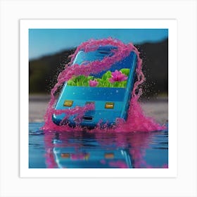 Splashing Phone Art Print