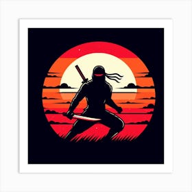 Ninja Silhouette Art Print