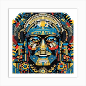 Aztec Head Art Print