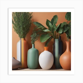 Planted vases abstract  Art Print