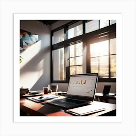 Desk In The Office Art Print