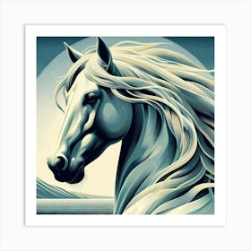 Horse With Long Mane Art Print