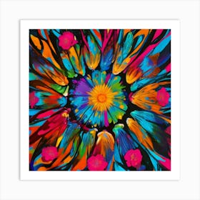 Abstract Flower Painting 1 Art Print