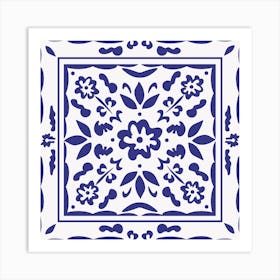 Mediterranean tile in delft Art Print