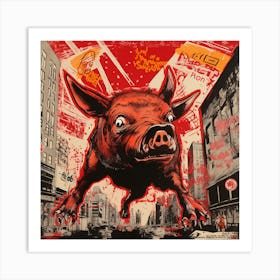 Pig In The City Art Print