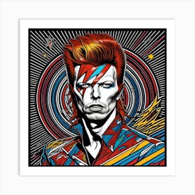 David Bowie Ziggy Stardust Fantasy Poster 3 Art Print