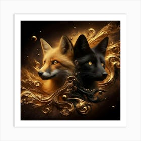 Foxes Art Print