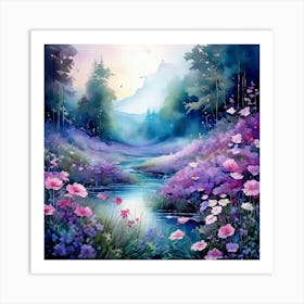 River Of Flowers Art Print