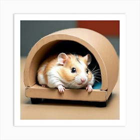 Hamster In Cardboard Box Art Print