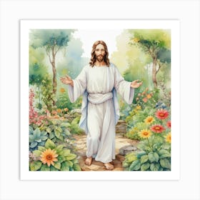 Lord Jesus In The Garden Art Print