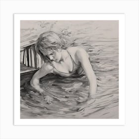 Woman In Water Art Print