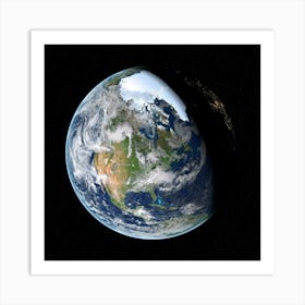 Earth Planet Atmosphere Space Cosmos Globe Astronomy Nature Cosmic Art Print